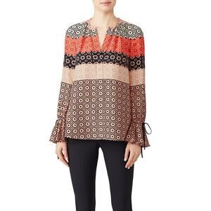 Derek Lam 10 Crosby silk boho peasant long sleeve Carnation blouse 6